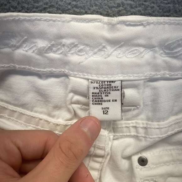 Christopher Blue white mid-rise,Wide leg jean, size 12 - Picture 10 of 12